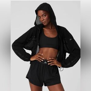 Alo Bliss Sheer Mesh Jacket Black Large